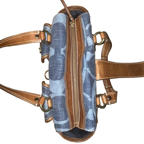 Coach 65th Anniversary Legacy Blue Denim &  Leather Satchel Handbag Purse 10827 - Picture 9 of 15